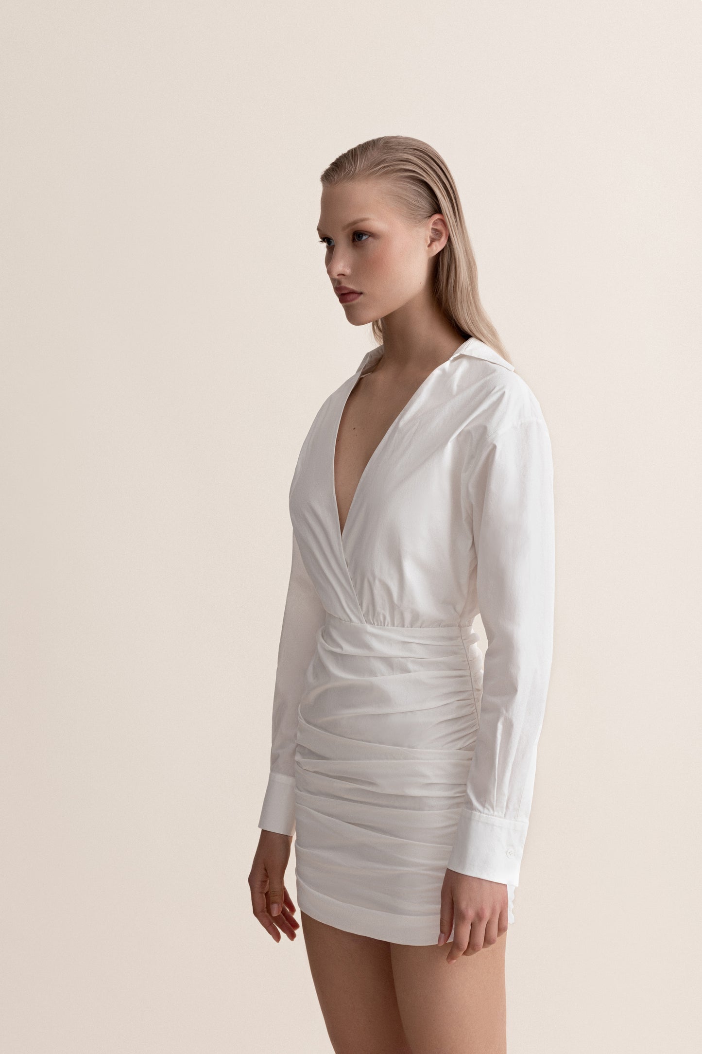 Cotton poplin Mini Shirt Dress