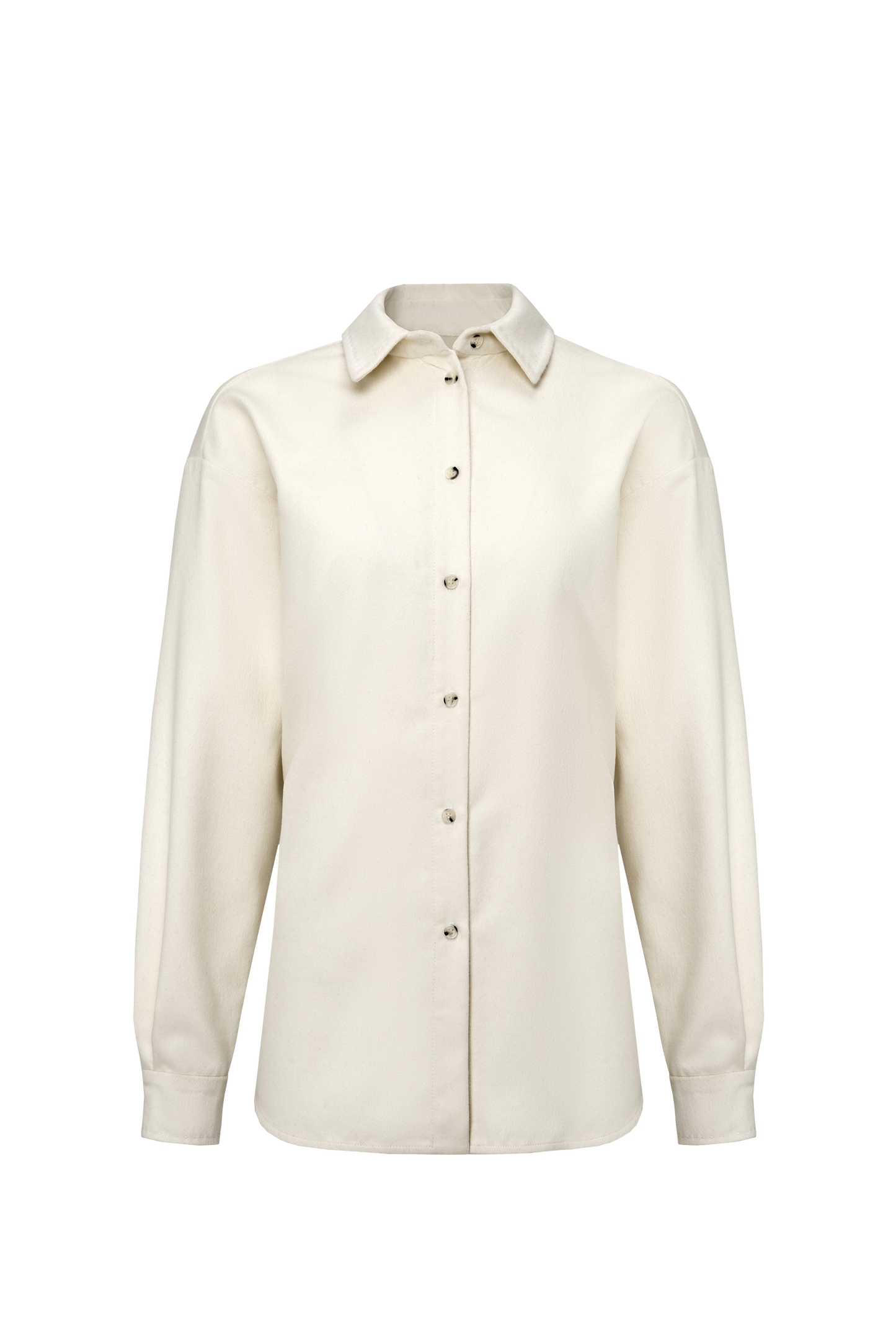 Cashmere Button-Down Shirt in Cream