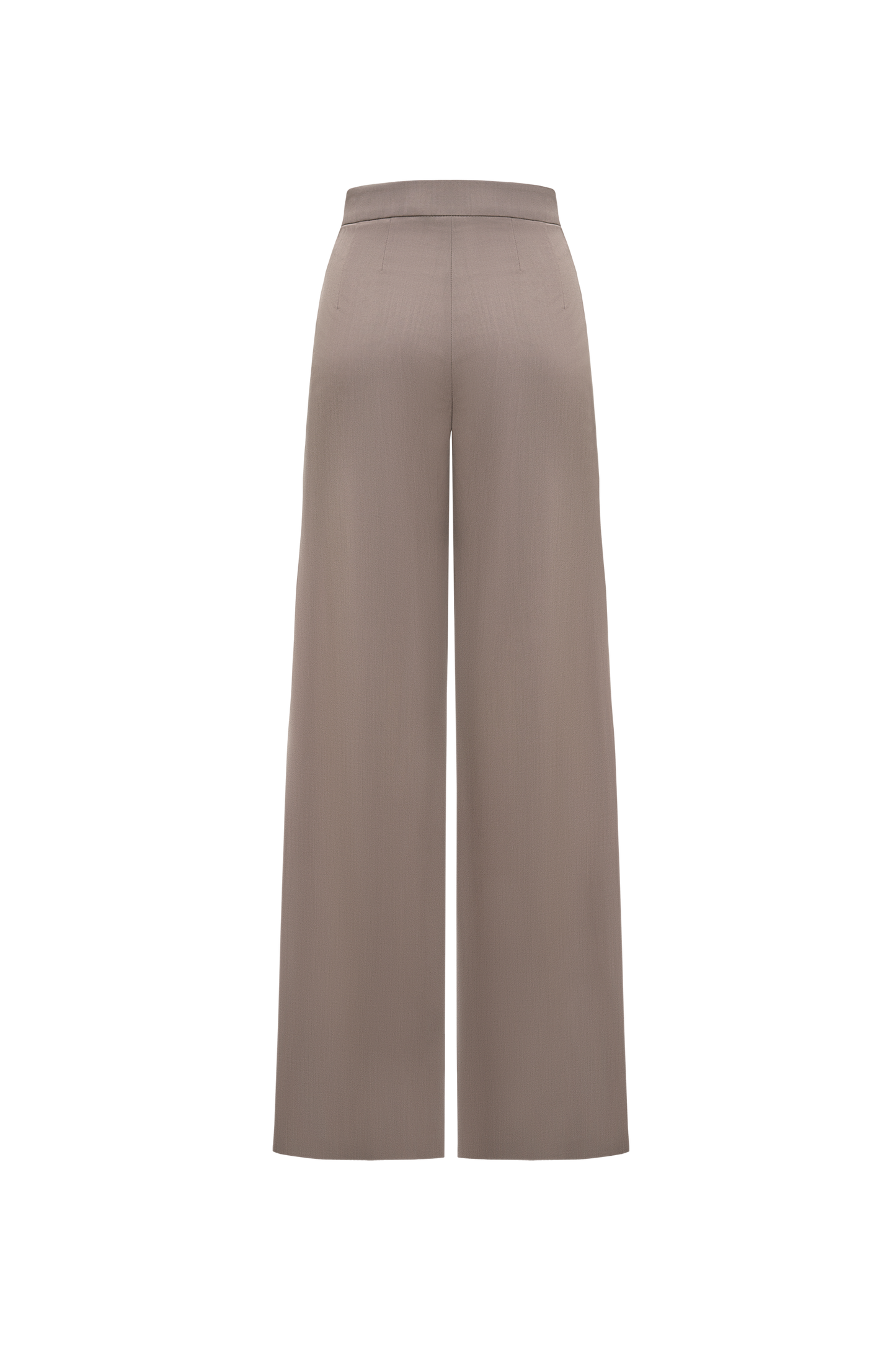 Wool Wide Leg Trousers in Brown