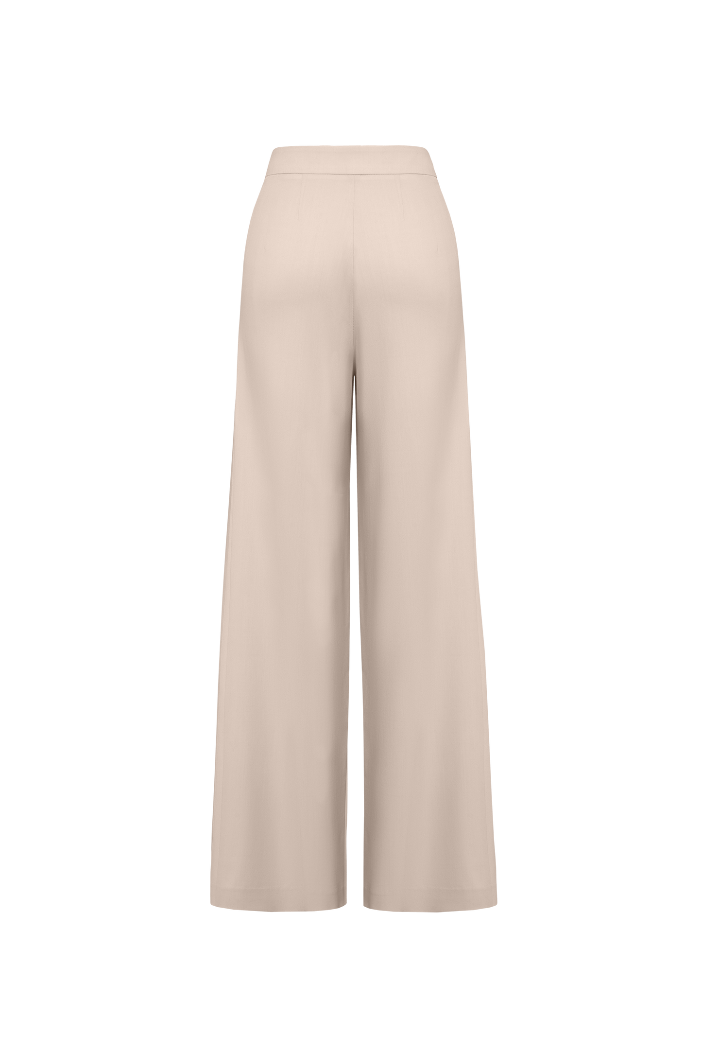 Wool Wide Leg Trousers in Blush