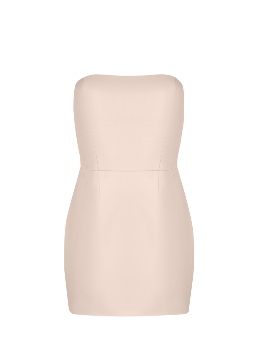 Wool Mini Corset Dress in Blush