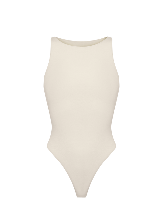 Knitted Silk Bodysuit in Cream