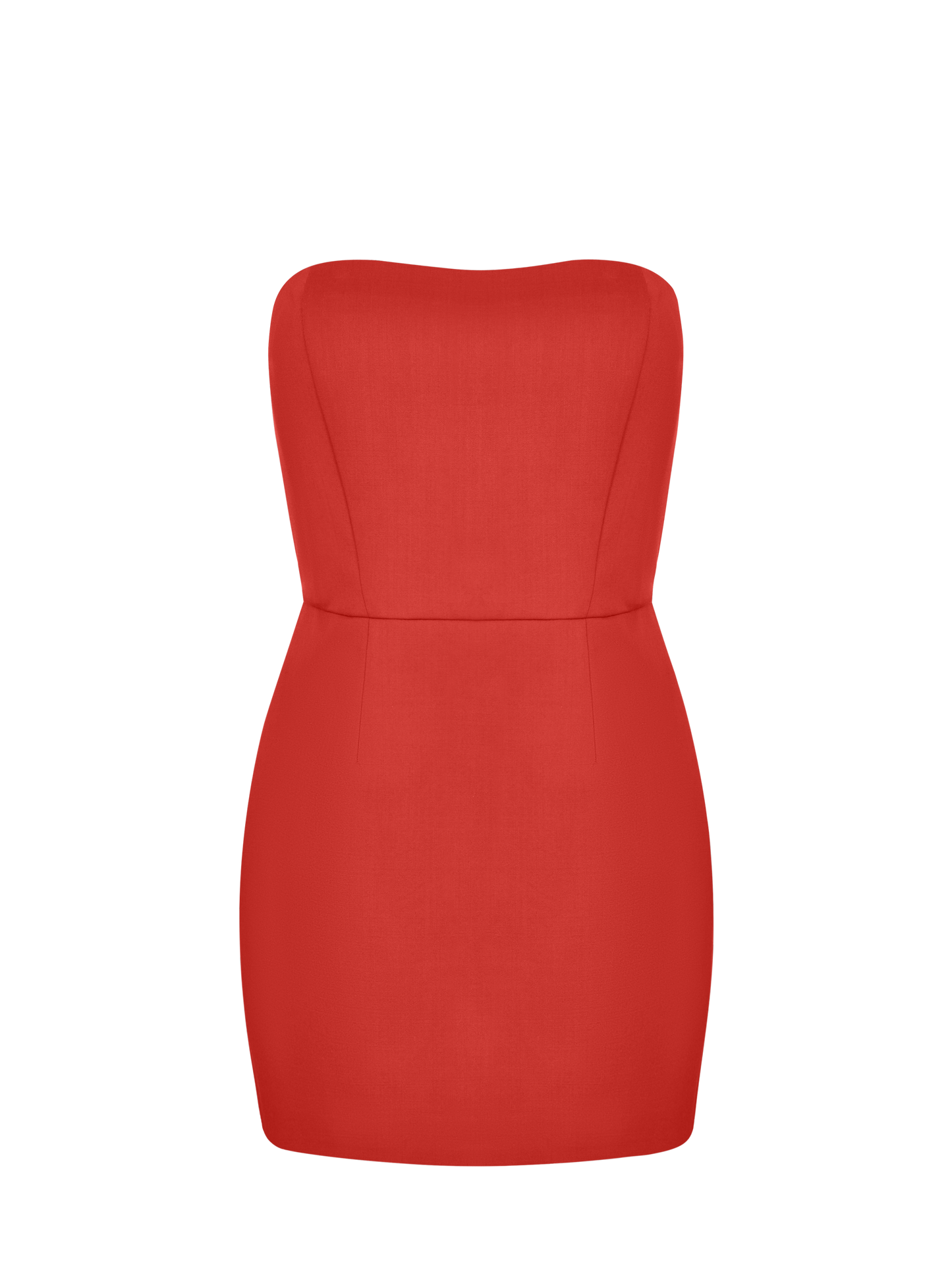 Wool Mini Corset Dress in Red