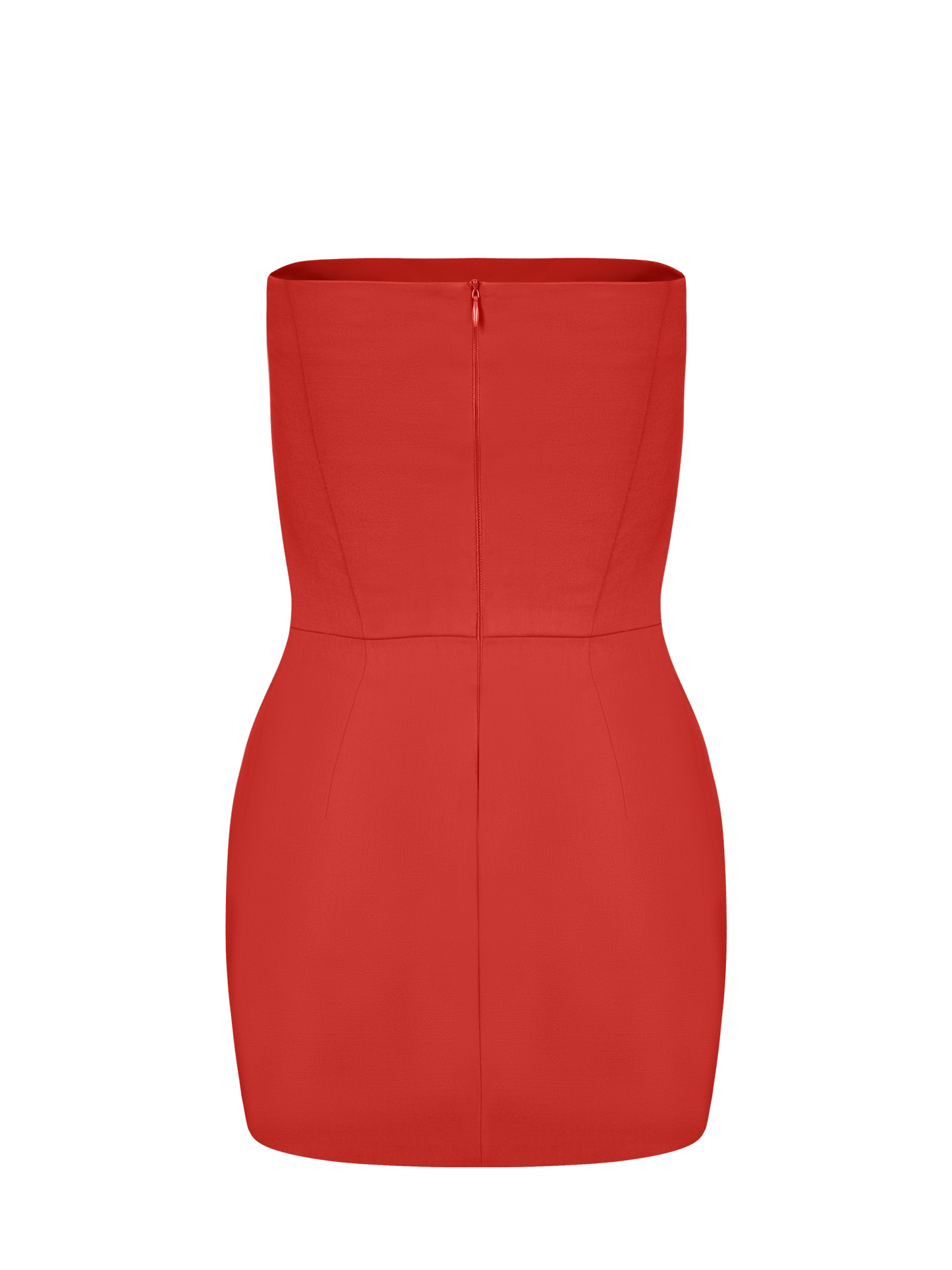 Wool Mini Corset Dress in Red